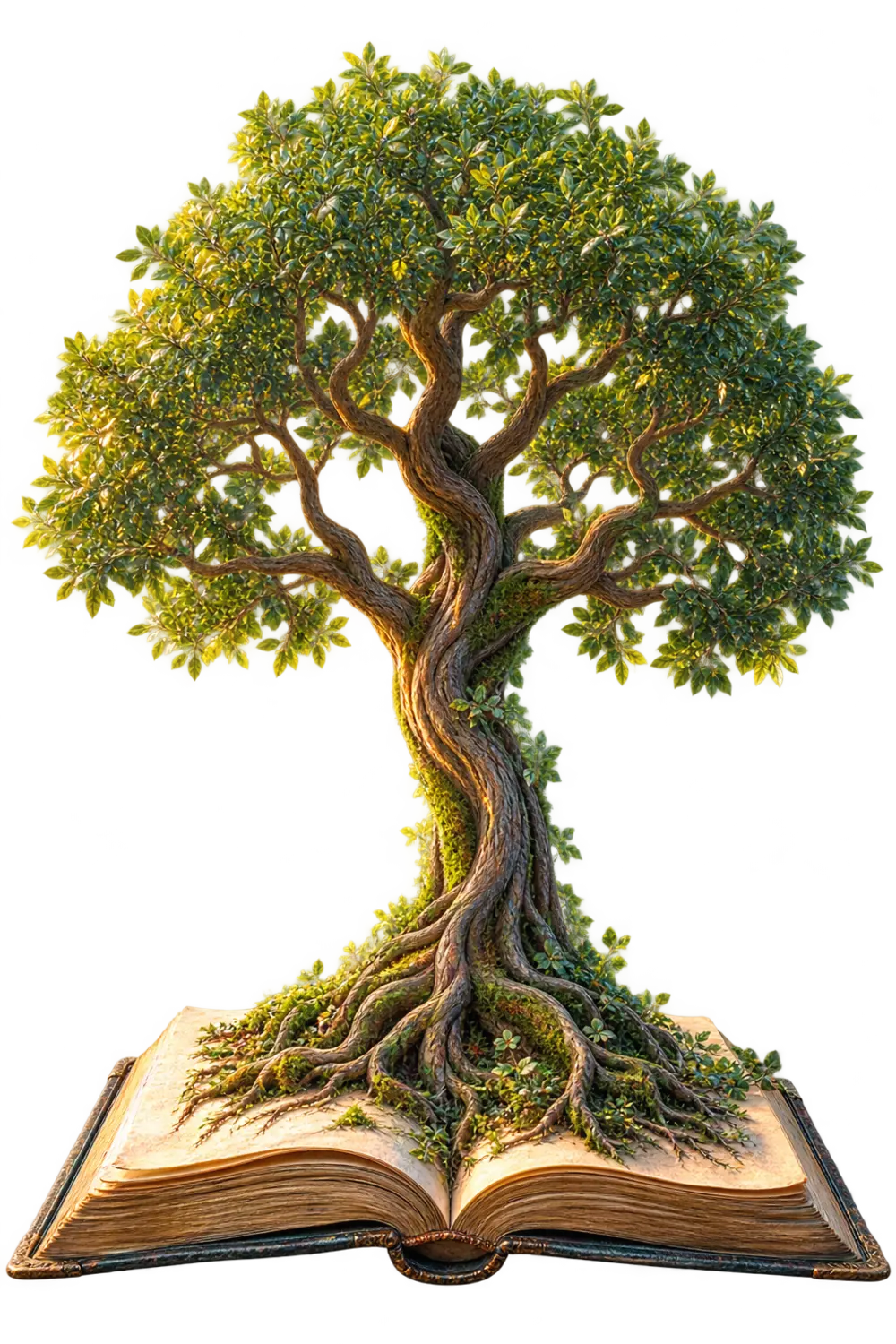 Tree of Wisdom growing from an open book